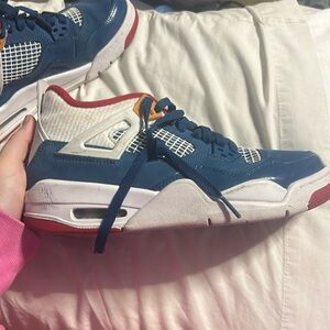 Air Jordan red white and blue shoes!